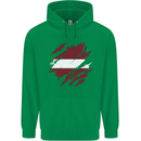 Torn Latvia Flag Latvian Day Football Childrens Kids Hoodie Irish Green