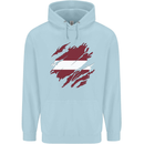 Torn Latvia Flag Latvian Day Football Childrens Kids Hoodie Light Blue