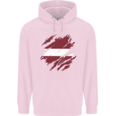 Torn Latvia Flag Latvian Day Football Childrens Kids Hoodie Light Pink
