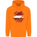 Torn Latvia Flag Latvian Day Football Childrens Kids Hoodie Orange