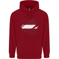 Torn Latvia Flag Latvian Day Football Childrens Kids Hoodie Red