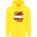 Torn Latvia Flag Latvian Day Football Childrens Kids Hoodie Yellow