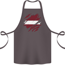 Torn Latvia Flag Latvian Day Football Cotton Apron 100% Organic Dark Grey