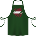 Torn Latvia Flag Latvian Day Football Cotton Apron 100% Organic Forest Green
