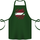 Torn Latvia Flag Latvian Day Football Cotton Apron 100% Organic Forest Green
