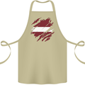 Torn Latvia Flag Latvian Day Football Cotton Apron 100% Organic Khaki
