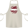 Torn Latvia Flag Latvian Day Football Cotton Apron 100% Organic Natural