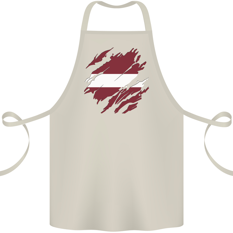 Torn Latvia Flag Latvian Day Football Cotton Apron 100% Organic Natural