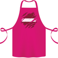 Torn Latvia Flag Latvian Day Football Cotton Apron 100% Organic Pink