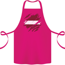Torn Latvia Flag Latvian Day Football Cotton Apron 100% Organic Pink