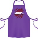 Torn Latvia Flag Latvian Day Football Cotton Apron 100% Organic Purple