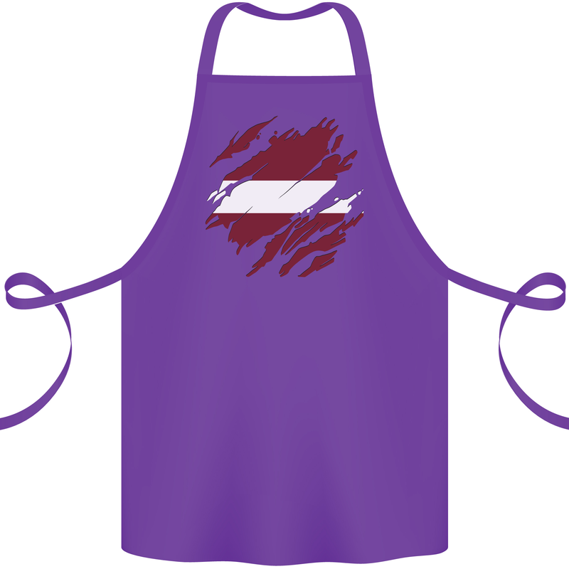 Torn Latvia Flag Latvian Day Football Cotton Apron 100% Organic Purple