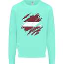 Torn Latvia Flag Latvian Day Football Kids Sweatshirt Jumper Peppermint