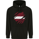Torn Latvia Flag Latvian Day Football Mens 80% Cotton Hoodie Black