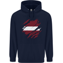 Torn Latvia Flag Latvian Day Football Mens 80% Cotton Hoodie Navy Blue