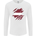 Torn Latvia Flag Latvian Day Football Mens Long Sleeve T-Shirt White