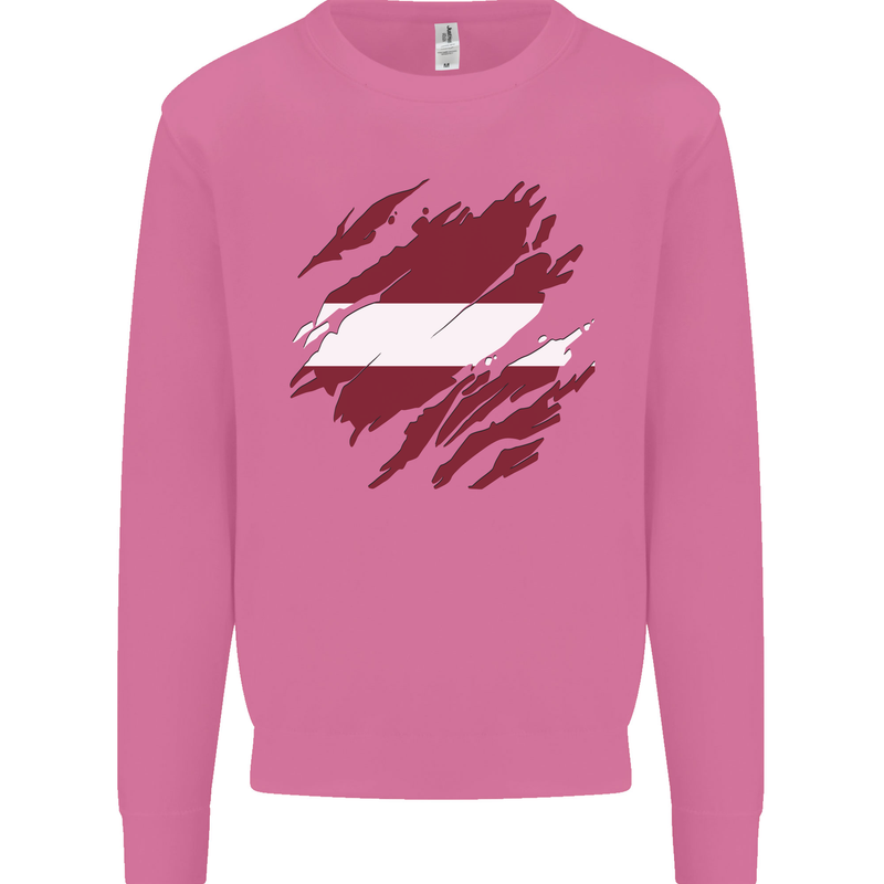 Torn Latvia Flag Latvian Day Football Mens Sweatshirt Jumper Azalea