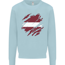 Torn Latvia Flag Latvian Day Football Mens Sweatshirt Jumper Light Blue