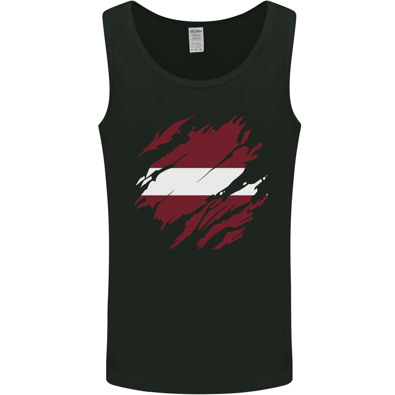 Torn Latvia Flag Latvian Day Football Mens Vest Tank Top Black