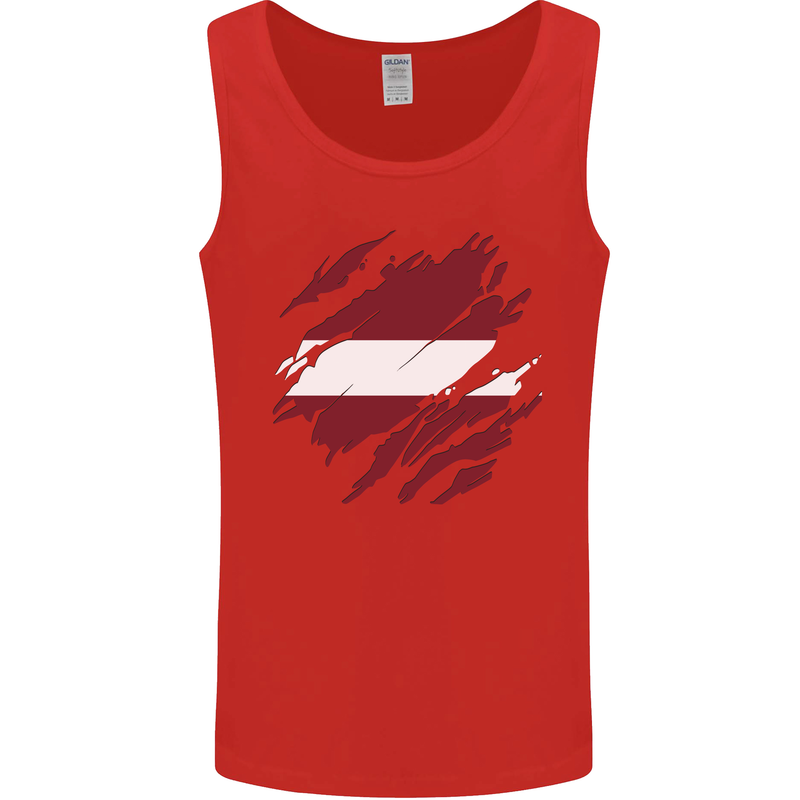 Torn Latvia Flag Latvian Day Football Mens Vest Tank Top Red