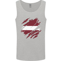 Torn Latvia Flag Latvian Day Football Mens Vest Tank Top Sports Grey