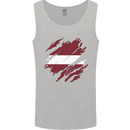 Torn Latvia Flag Latvian Day Football Mens Vest Tank Top Sports Grey