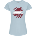 Torn Latvia Flag Latvian Day Football Womens Petite Cut T-Shirt Light Blue