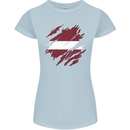 Torn Latvia Flag Latvian Day Football Womens Petite Cut T-Shirt Light Blue