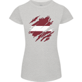 Torn Latvia Flag Latvian Day Football Womens Petite Cut T-Shirt Sports Grey