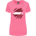 Torn Latvia Flag Latvian Day Football Womens Wider Cut T-Shirt Azalea