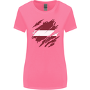 Torn Latvia Flag Latvian Day Football Womens Wider Cut T-Shirt Azalea