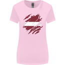 Torn Latvia Flag Latvian Day Football Womens Wider Cut T-Shirt Light Pink