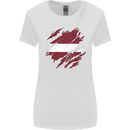 Torn Latvia Flag Latvian Day Football Womens Wider Cut T-Shirt White