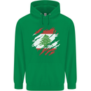 Torn Lebanon Flag Lebanese Day Football Childrens Kids Hoodie Irish Green