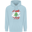 Torn Lebanon Flag Lebanese Day Football Childrens Kids Hoodie Light Blue