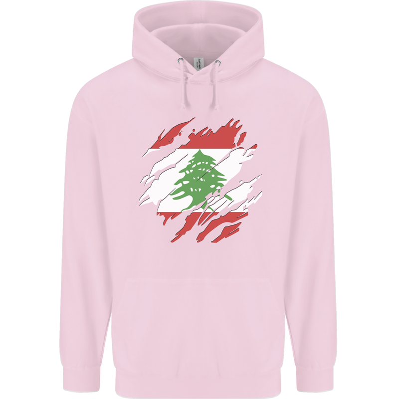 Torn Lebanon Flag Lebanese Day Football Childrens Kids Hoodie Light Pink