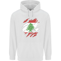 Torn Lebanon Flag Lebanese Day Football Childrens Kids Hoodie White