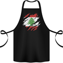 Torn Lebanon Flag Lebanese Day Football Cotton Apron 100% Organic Black