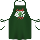 Torn Lebanon Flag Lebanese Day Football Cotton Apron 100% Organic Forest Green