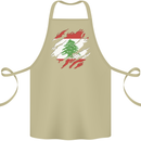 Torn Lebanon Flag Lebanese Day Football Cotton Apron 100% Organic Khaki