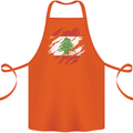 Torn Lebanon Flag Lebanese Day Football Cotton Apron 100% Organic Orange