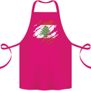 Torn Lebanon Flag Lebanese Day Football Cotton Apron 100% Organic Pink