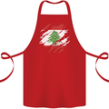 Torn Lebanon Flag Lebanese Day Football Cotton Apron 100% Organic Red