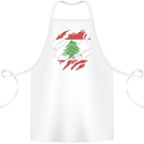 Torn Lebanon Flag Lebanese Day Football Cotton Apron 100% Organic White