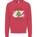 Torn Lebanon Flag Lebanese Day Football Kids Sweatshirt Jumper Heliconia