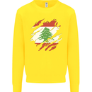 Torn Lebanon Flag Lebanese Day Football Kids Sweatshirt Jumper Yellow