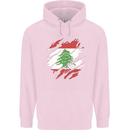 Torn Lebanon Flag Lebanese Day Football Mens 80% Cotton Hoodie Light Pink