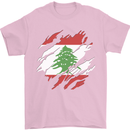 Torn Lebanon Flag Lebanese Day Football Mens T-Shirt 100% Cotton Light Pink