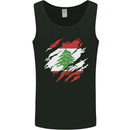 Torn Lebanon Flag Lebanese Day Football Mens Vest Tank Top Black