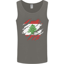 Torn Lebanon Flag Lebanese Day Football Mens Vest Tank Top Charcoal